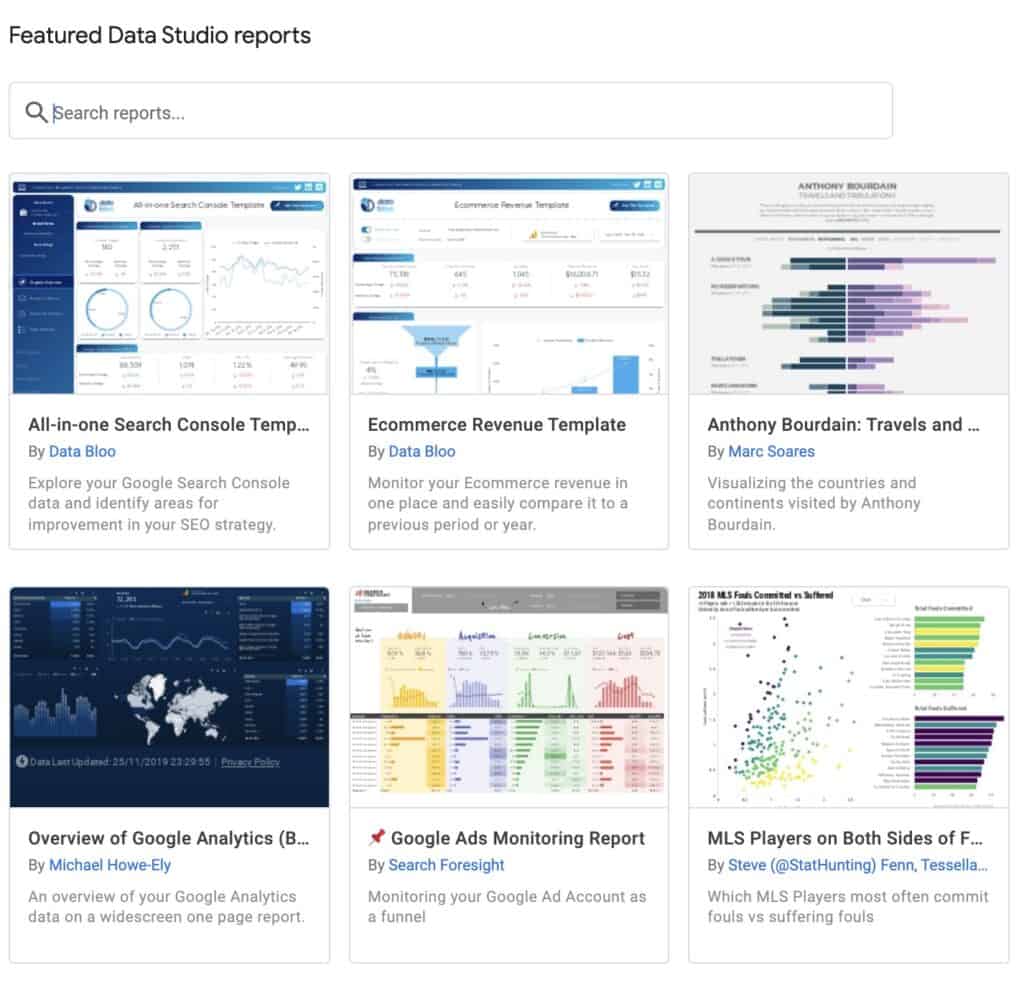 Google Data Studio Featured Reports - Data Bloo