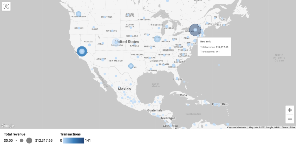 Google Data Studio Bubble Map