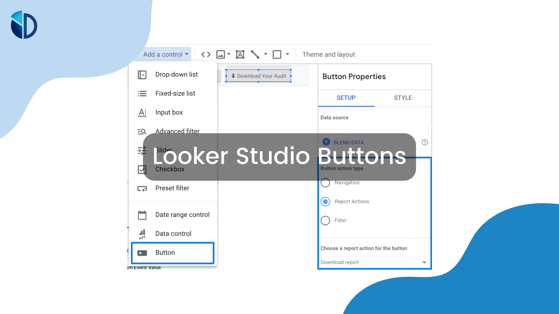 Google Looker Studio Buttons - Data Bloo