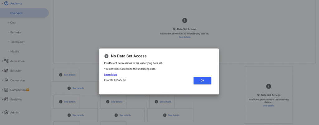 No Access to Data Set Looker Studio - Data Bloo